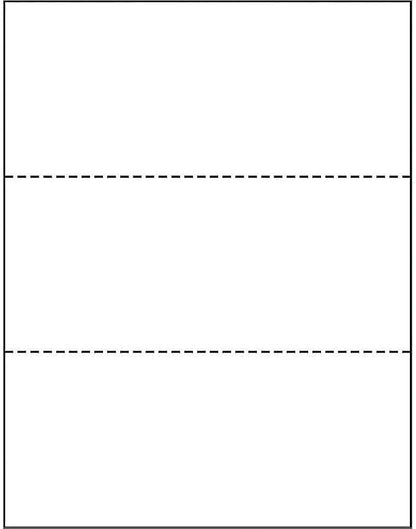 PrintWorks Professional Perforated Paper for Statements, Invoices, Gift Certificates, Coupons and More, 8.5 x 11, 24 lb, 2 Horizontal Perfs 3 2/3" and 7 1/3" From Bottom, 2500 Sheets, White (04122C)