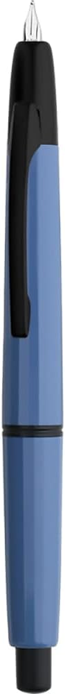 Majohn A2 Press Fountain Pen Extra Fine Nib with Box, Retractable Blue Resin Ink Pen with Converter Writing Set (Black Clip Version）