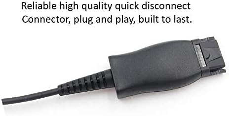 HIS-1 Quick Connect Disconnect Cable to RJ9 Plug Adapter Replacement QD Release Coil Cord Extension for Plantronic Headsets Compatible with Avaya IP 1608, 1616, 9610, 9620, 9620L, 9620C, 9630, 9630G