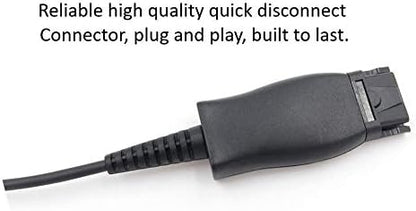 HIS-1 Quick Connect Disconnect Cable to RJ9 Plug Adapter Replacement QD Release Coil Cord Extension for Plantronic Headsets Compatible with Avaya IP 1608, 1616, 9610, 9620, 9620L, 9620C, 9630, 9630G