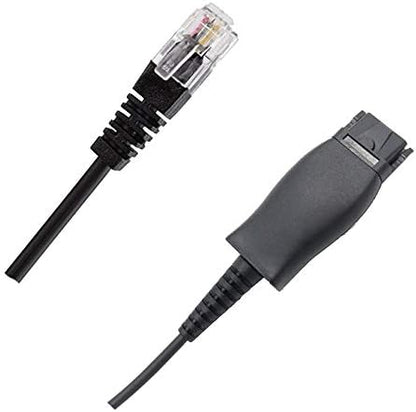 HIS-1 Quick Connect Disconnect Cable to RJ9 Plug Adapter Replacement QD Release Coil Cord Extension for Plantronic Headsets Compatible with Avaya IP 1608, 1616, 9610, 9620, 9620L, 9620C, 9630, 9630G