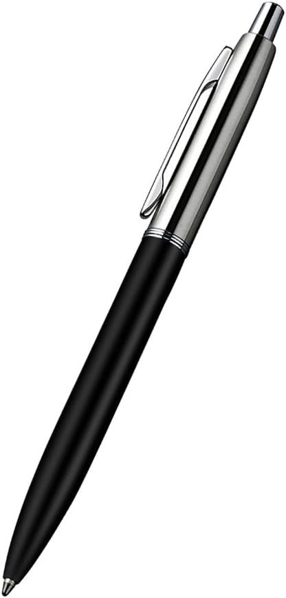 ChaoQ 6 Pcs Ballpoint pens, Refillable & Retractable Metal Ballpoint pens 1.0mm Medium Point Smooth Writing Pens School Office Supplies Gifts, 12 Extra Replaceable Refills, Black/Blue/Red Inks