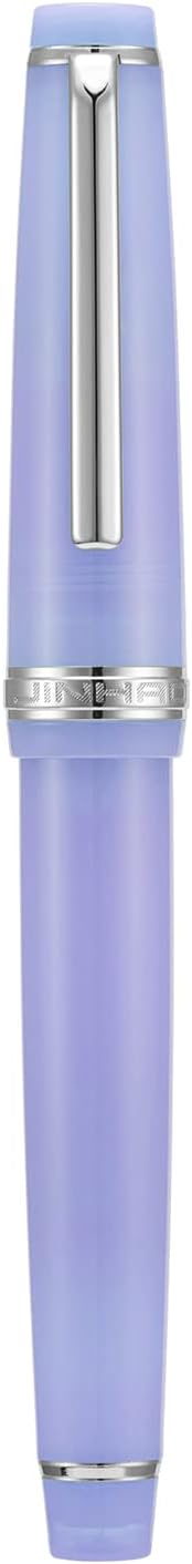 Jinhao 82 Acrylic Fountain Pen, Iridium Extra Fine Nib with Ink Converter, Transparent Purple Classic Design Smooth Writing Pen (Silver Trim)