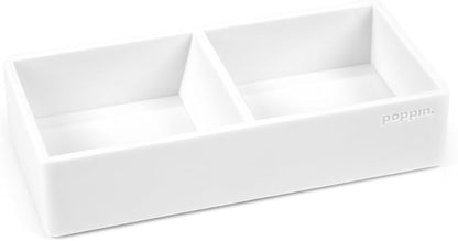 Poppin This & That Tray - Modular Desk Trays for Office Organization, Color-Coordinated Office Supplies for Desk (White, This & That Tray)