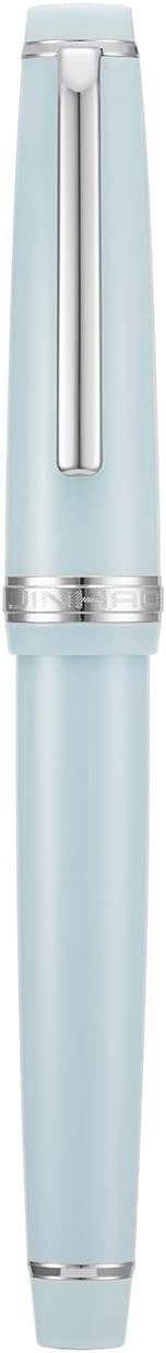 Jinhao 82 Light Blue Acrylic Fountain Pen, Iridium Extra Fine Nib Classic Design Smooth Writing Pen with Ink Converter (Silver Trim)