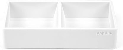 Poppin This & That Tray - Modular Desk Trays for Office Organization, Color-Coordinated Office Supplies for Desk (White, This & That Tray)