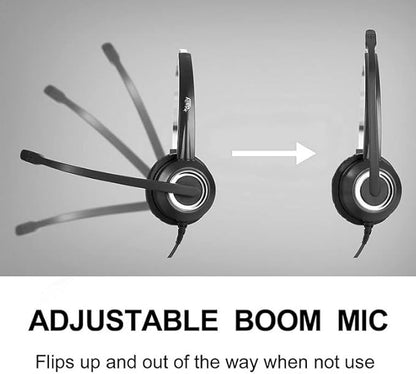 RJ9 Cisco Corded Office Headset HD Voice Compatible Cisco IP Phones 6851 7945g 7962g 8811 8841 8845 8851 8861 8961 9951 Series Model,Plus 3.5mm Adapter for Smartphone