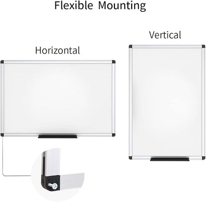 VIZ-PRO Magnetic Whiteboard/Dry Erase Board, 48 X 24 Inches, Includes 1 Eraser & 2 Markers & 4 Magnets