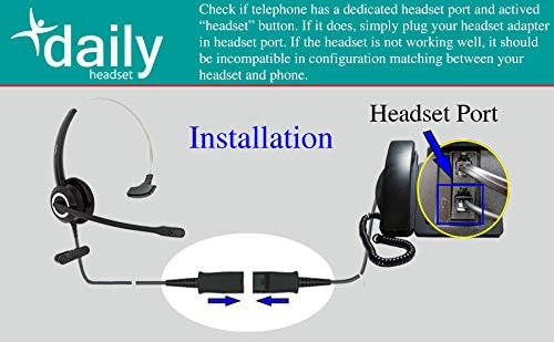 RJ9 Cisco Corded Office Headset HD Voice Compatible Cisco IP Phones 6851 7945g 7962g 8811 8841 8845 8851 8861 8961 9951 Series Model,Plus 3.5mm Adapter for Smartphone