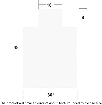 Office Chair Mat for Hard Floors, Desk Chair Floor Mat for Hardwood Floors, Clear Chair Mat for Hard Flooring - 36"" x 48"", Can't be Used on Carpet