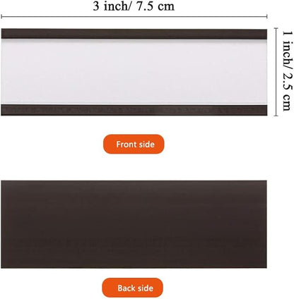 C Channel Magentic Label Holders 1x3 Inches,Magnetic Labels Shelf Label Data Card Holders,Pack of 50