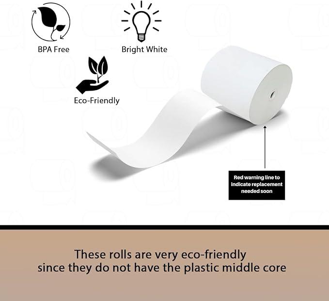 3 1/8 x 190 Thermal Receipt Paper Rolls For Most POS Systems and Receipt Printers, Compatible With Clover Station, Square Station, Toast Station, TM-T88, TSP Series (30 Rolls)