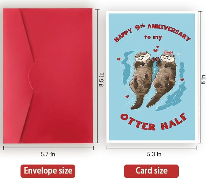 Funny 9th Anniversary Card for Husband Wife,Romantic 9 Year Anniversary Card,9th Wedding Gift for Dad Mom,Sweet 9th Gift Idea for Him Her