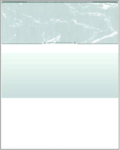 Compuchecks Check on Top Blank Check Paper - 100 Pack, Quick-Books & Laser Printer Compatible - Security Business Checks with Voucher - 8.5" x 11" Green Marble
