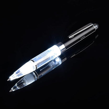 Pen with Light and Stylus Tip (2 cts), Penyeah 3 in 1 Light Up Pens with Rubber Tip Stylus for Touchscreens, Bright Light Pen for Writing in The Dark (2 White Light)