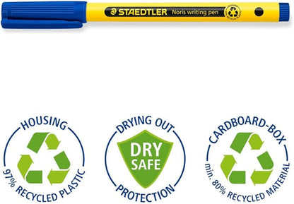 STAEDTLER 307-3 BK2 Noris Handwriting Pen - Blue (Pack of 2)