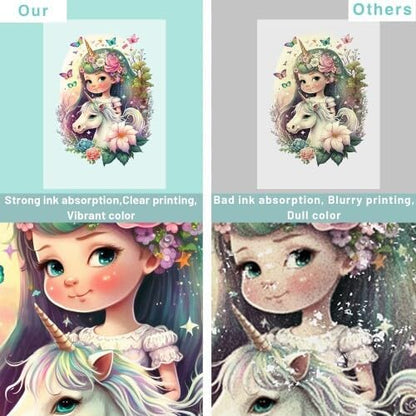 KASYU DTF Transfer Film, 50 Sheets 11"*17" DTF Paper with Smart Printing Pad for All Sublimation&DTF Printers,DTF Film for Sublimation Hack,Upgraded Direct to Film for All Color Fabric