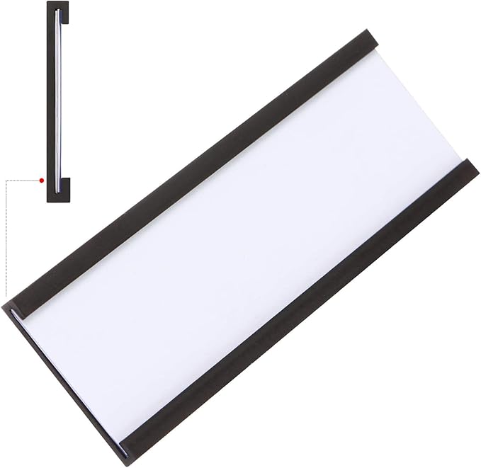 C Channel Magentic Label Holders 1x3 Inches,Magnetic Labels Shelf Label Data Card Holders,Pack of 50