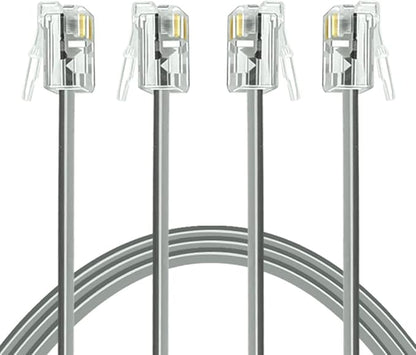 NECABLES 2Pack Phone Cord 10 ft Telephone Cord Phone Cable RJ11 6P4C Male to Male for Landline Phone and Fax - 10 Feet