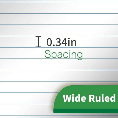 KAISA Legal Pad 14" Writing Pads, Wide Ruled 8.5"x14" Legal Pad 50sheets/Pad Perforated Recycled Paper Pads, White12pad, KSU-6641