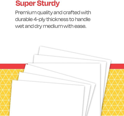 School Smart Railroad Board, 22 x 28 Inches, 4-Ply, White, Pack of 100