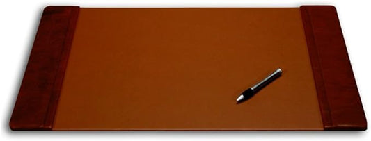 Dacasso Pad with Side Rails Luxury Leather Blotter for Writing-Executive Desk Surface Protector, 25.5" x 17.25", Mocha