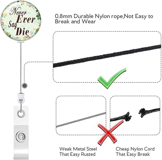 Retractable ID Badge Holder Nurse Badge Reels with Clip Name Card Holders for Office Worker Doctor Nurse (Multicoloured-C)
