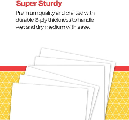 School Smart Railroad Board, 22 x 28 Inches, 6-Ply, White, Pack of 100