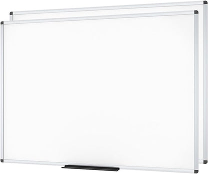VIZ-PRO Dry Erase Board/Whiteboard, Non-Magnetic, Pack of 2, 5' x 3', Wall Mounted Board for School Office and Home