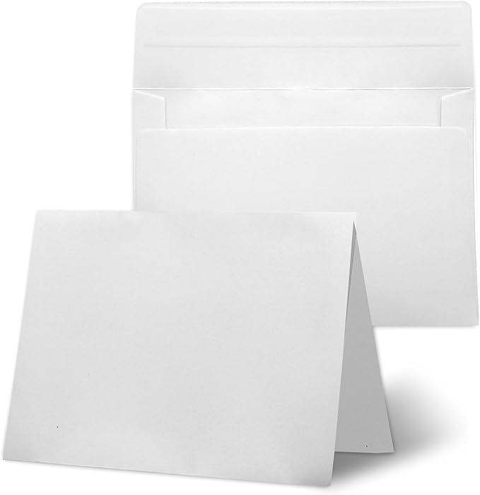 White card and envelope 30 pieces each, thank you blank greeting card and envelope, white A4 blank card, 4x6 envelope invitation, suitable for printing custom, suitable for various occasions DIY