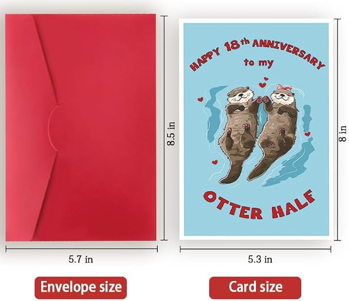 Funny 18th Wedding Anniversary Card for Husband Wife Couple,18 Year Anniversary Card for Dad Mom,Gifts for Girlfriend Boyfriend Anniversary