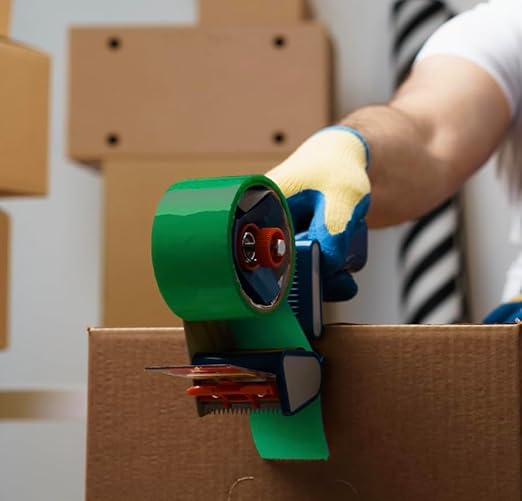 Heavy Duty Packaging Color Tape for Shipping,Packing and Moving 2" W IDE x 2.0 Mil Thick -110 Yrd Roll -Acrylic Adhesive Tape for Box Sealing. (6 Rolls, Green, 2" Wide x 110 yds)