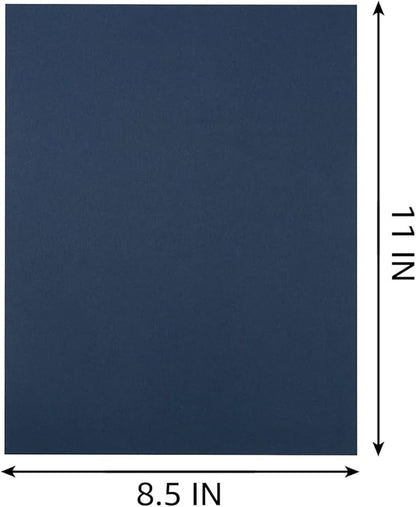 100 Pack Thick Paper Cardstock Blank Heavy Cards Stock for Invitations, Greeting Cards Making, Postcards, Photos, 250GSM Thick Paper (Navy Blue, 8.5x11 inches)