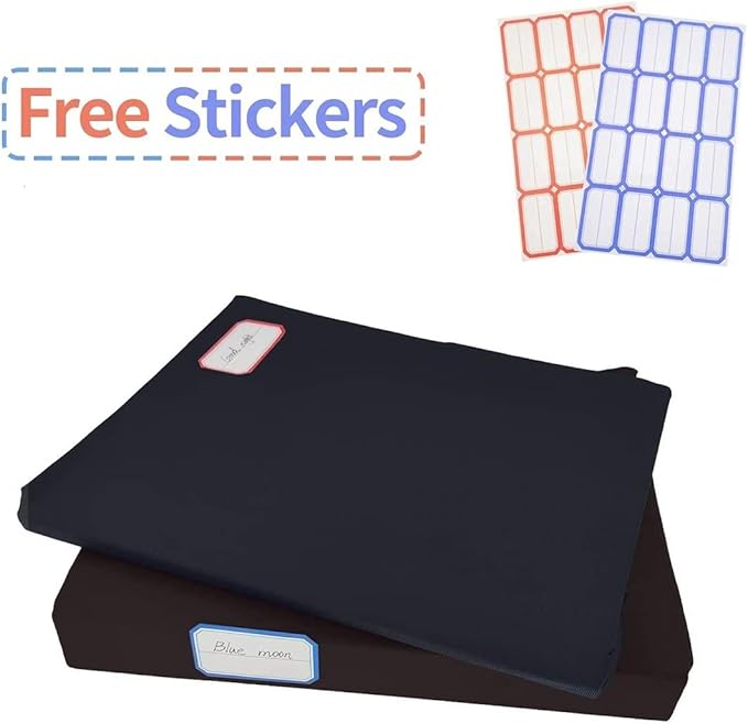 2 Pack Stretchable Book Sleeve Covers, for Paperbacks Hardcover Textbooks up to 9" x 12", Office Supplies with Free Sticker Labels (2 Pack, Grey)