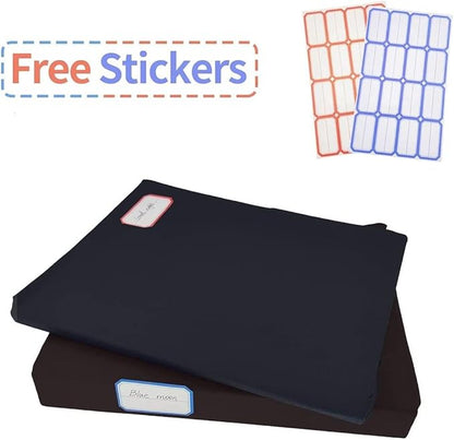 2 Pack Stretchable Book Sleeve Covers, for Paperbacks Hardcover Textbooks up to 9" x 12", Office Supplies with Free Sticker Labels (2 Pack, Grey)