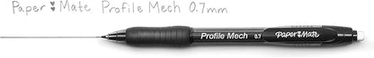 Paper Mate Profile Mech Mechanical Pencil 0.7mm, #2 Pencil Lead, Great for Office Supplies, Classroom Supplies, Drawing Pencils, Sketching Pencils, Black, 12 Count