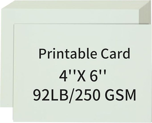 50 Pack 4x6 Cream White Cardstock Paper, Thick Index Card for Printer, 92lb/250GSM Heavyweight Blank Card, Postcards, Wedding Invitation, DIY Crafting, Greeting Card Making