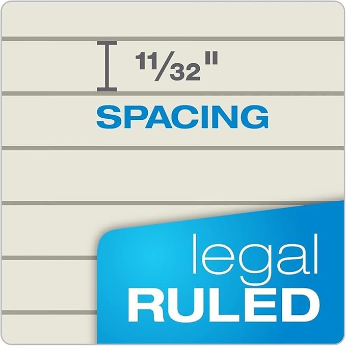 TOPS Prism Writing Pads, 8-1/2" x 11-3/4", Legal Rule, Ivory, Perforated, 50 Sheets, 12 Pack (63130)