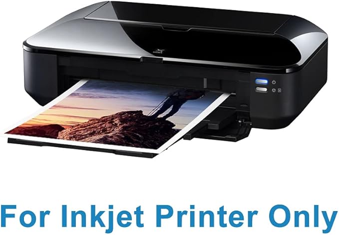Uinkit 100 Sheets Inkjet Photo Paper Glossy 8.5x11 48lb 180Gsm Professional Photographic Paper Letter Size 8.5Mil Instant Dry Suitable for All Ink Printers