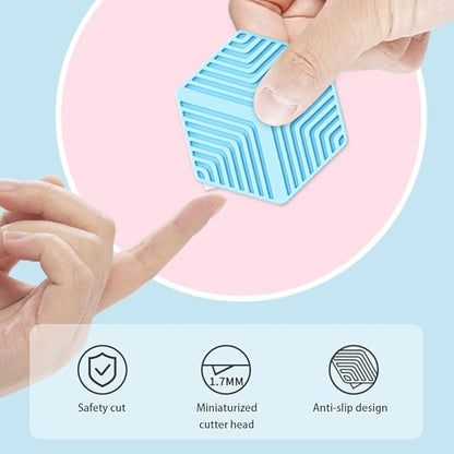 Letter Opener,2Pcs Mini Box Cutter,Ceramic Blades Box Cutter With Magnetic And Keychain,Cute Shaped Box Cutters(White,Pink).