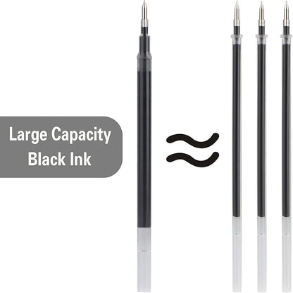 Gel Ink Rollerball Stylus Pen - 18 Pack,1.0mm Gel Pen Bold Point,2 in 1 Capacitive Stylus Pen,Large Capacity Black Ink,Writing Smoothly for Office,Business,Gift,Metal Gold Clip