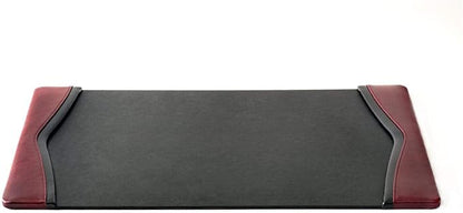 Dacasso Pad with Side Rails Luxury Leather Blotter for Writing-Executive Desk Surface Protector, 25.5" x 17.25", Burgundy