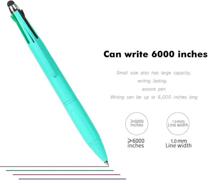 Multicolor Pen in One Multi Color Pen with Stylus Tip 4 Color Pen Nurse Accessories for Work Stylus Pens for Touch Screens 1.0mm Ballpoint Pen (9)