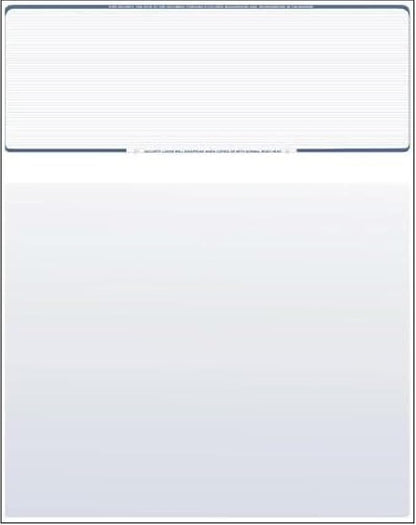 Business Voucher Check Stock - 500 Sheets, Check on Top, Steel Blue Pinstripe
