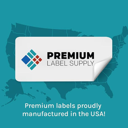 Premium Label Supply Glossy White Square Sticker Labels – 3" x 3" – (6 per Sheet) (Glossy White for Laser Only, 60 Labels)