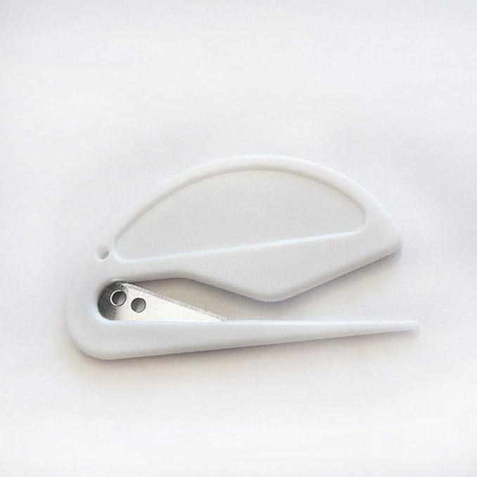 Onwon 20 Pieces Letter Opener Envelope Slitter with Safety Concealed Blade Package Opener Slitter Paper Knife Plastic Openers Razor Blade for Office Home Supplies, White