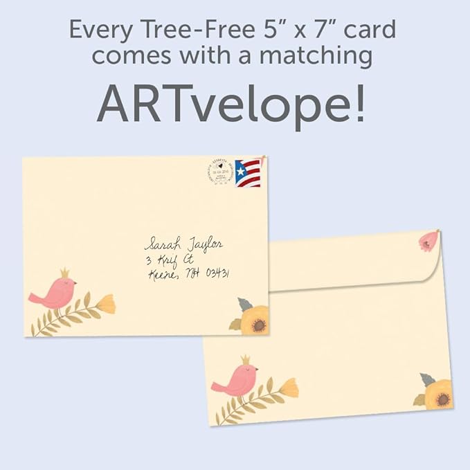 Tree-Free Greetings - Birthday Cards - Artful Designs - 2 Cards + Matching Envelopes - Made in USA - 100% Recycled Paper - 5 x 7 - Smell the Flowers (GT61224)