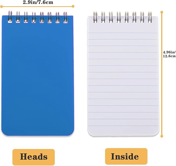 6pack Pocket Notebook Small Notepad Pocket Notepad Small Spiral Notebooks 3X5Inches (6)
