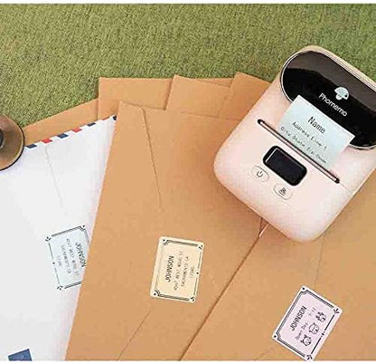 Phomemo Sticker Label M110/M221/M220/M120/M200/M110S Thermal Label- Black on Blue 1.57"x1.18"(40x30mm) for Small Business, Home, Office, 230 Labels/Roll