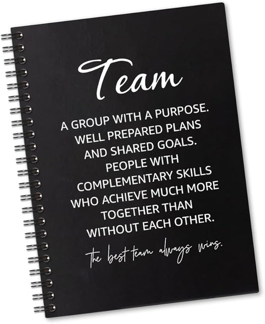 Team 160 Blank Pages Spiral Notebook, Team Notebooks for Employees, Team Gifts for Staff, Teamwork Gifts for Coworkers, Team Member Gifts for Colleagues, Team Appreciation Journal D